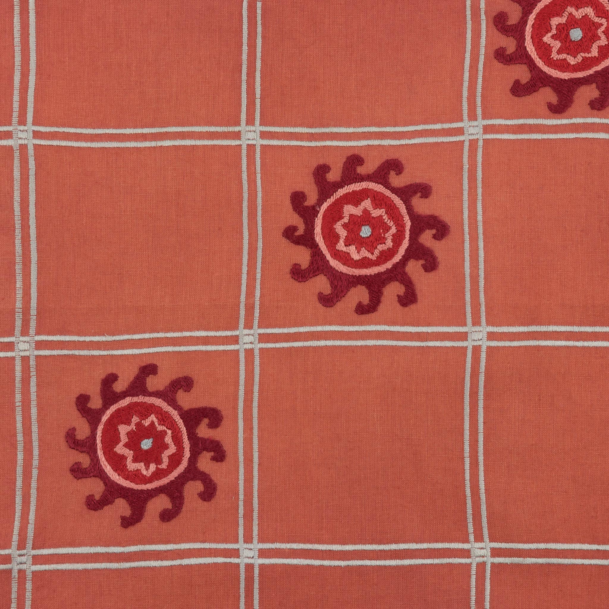 Suzani Trellis - Hand-Embroidered Fabric