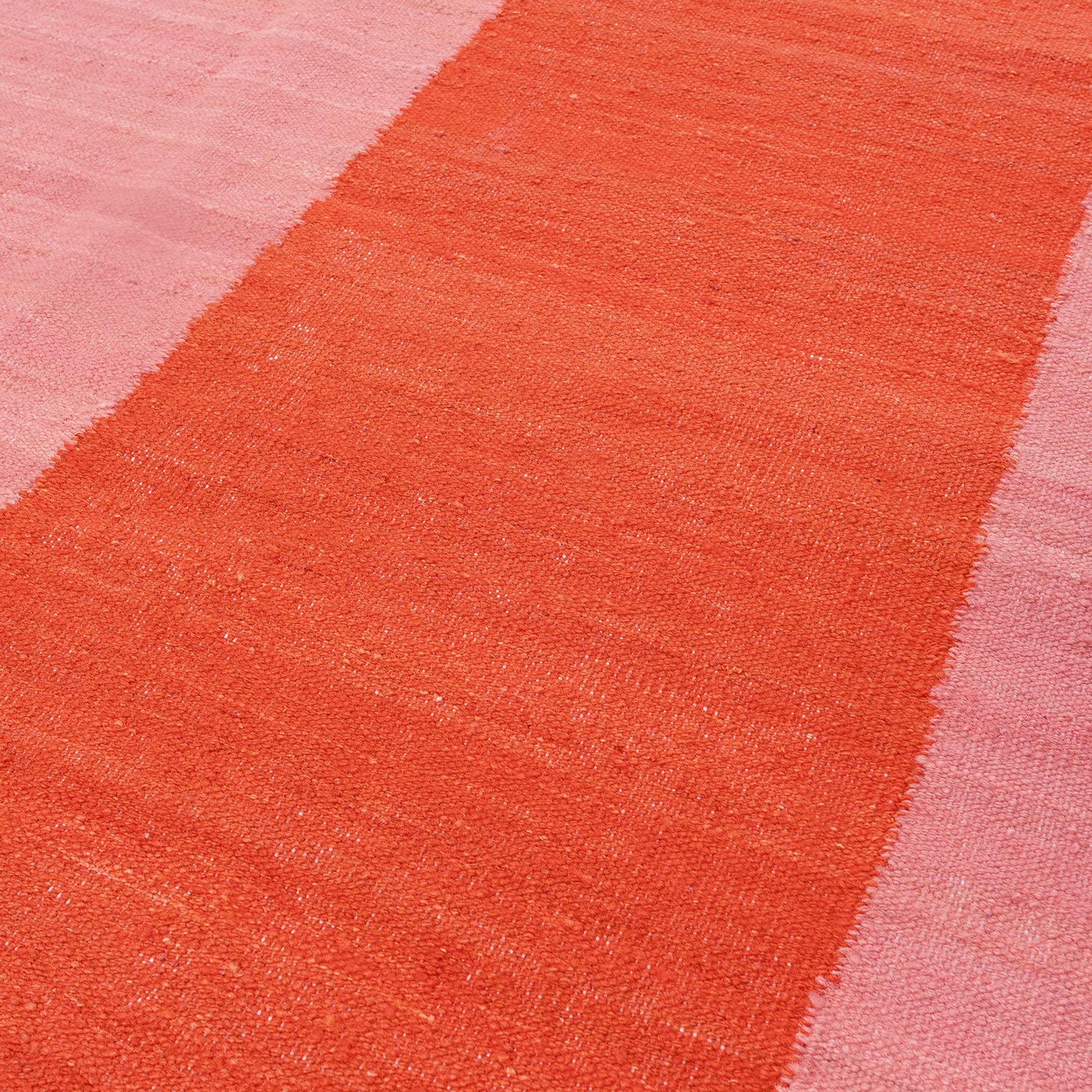 Nowar Flatweave Rug - Orange and Pink detail