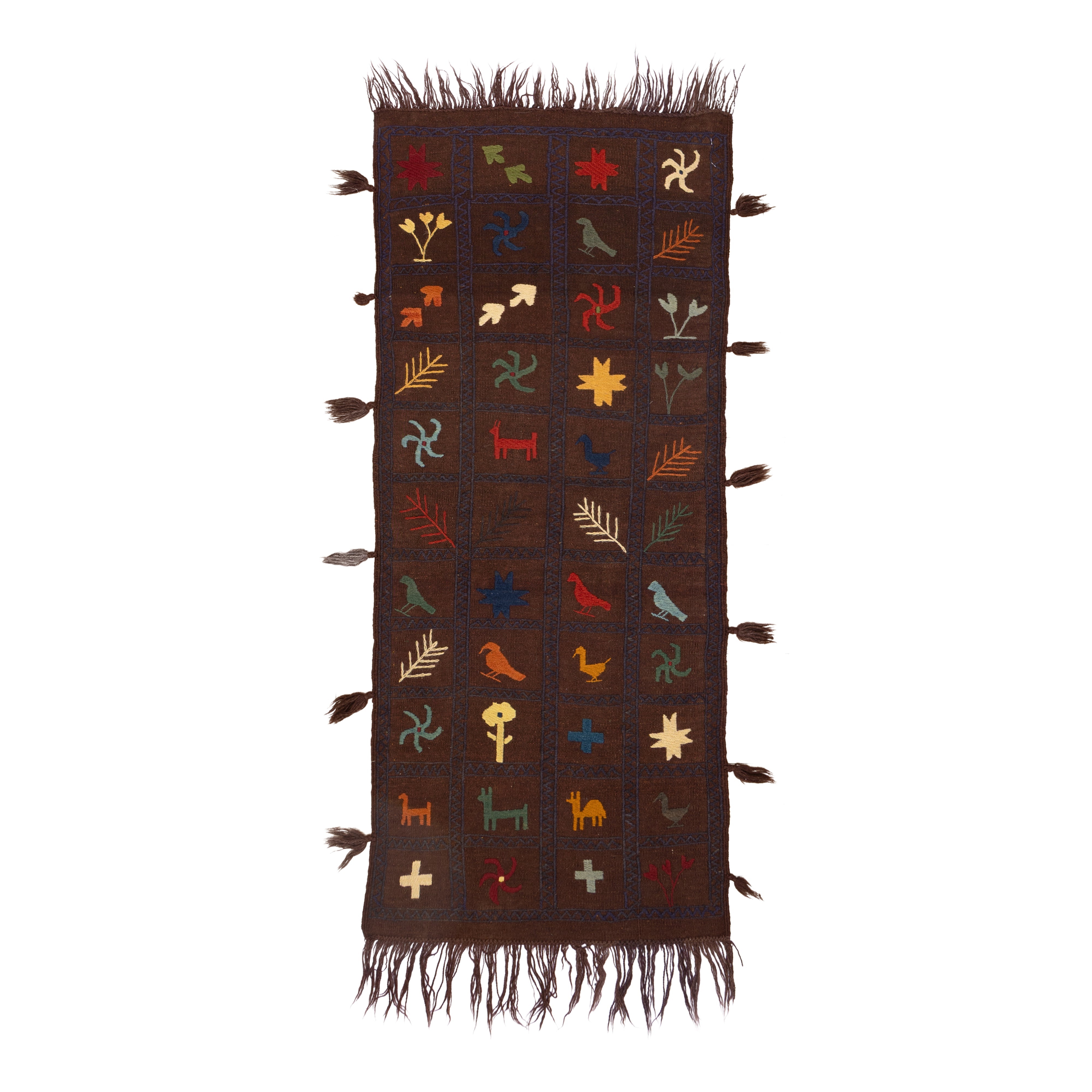 ISHKAR Afghan antique textile brown