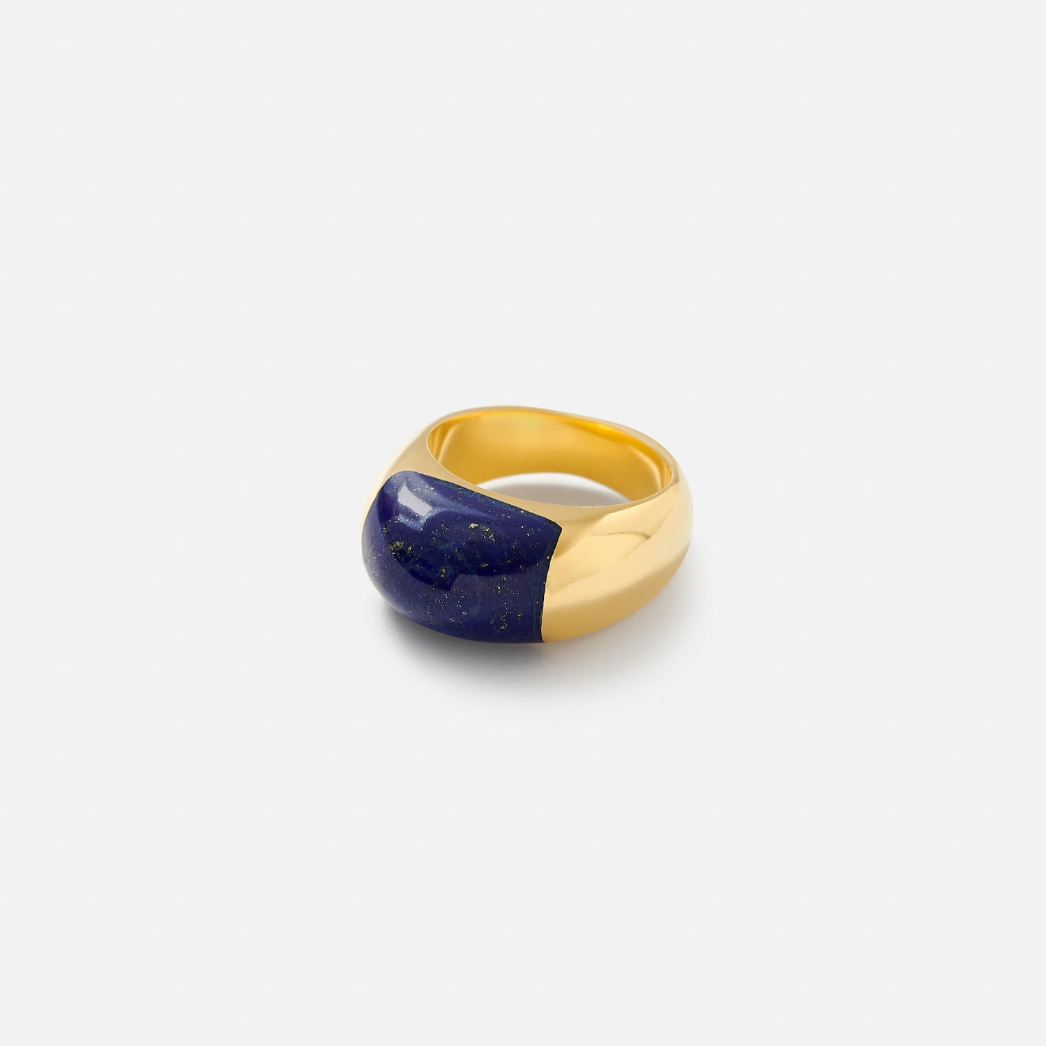 Gold-Plated Lapis Chunky Ring - ISHKAR