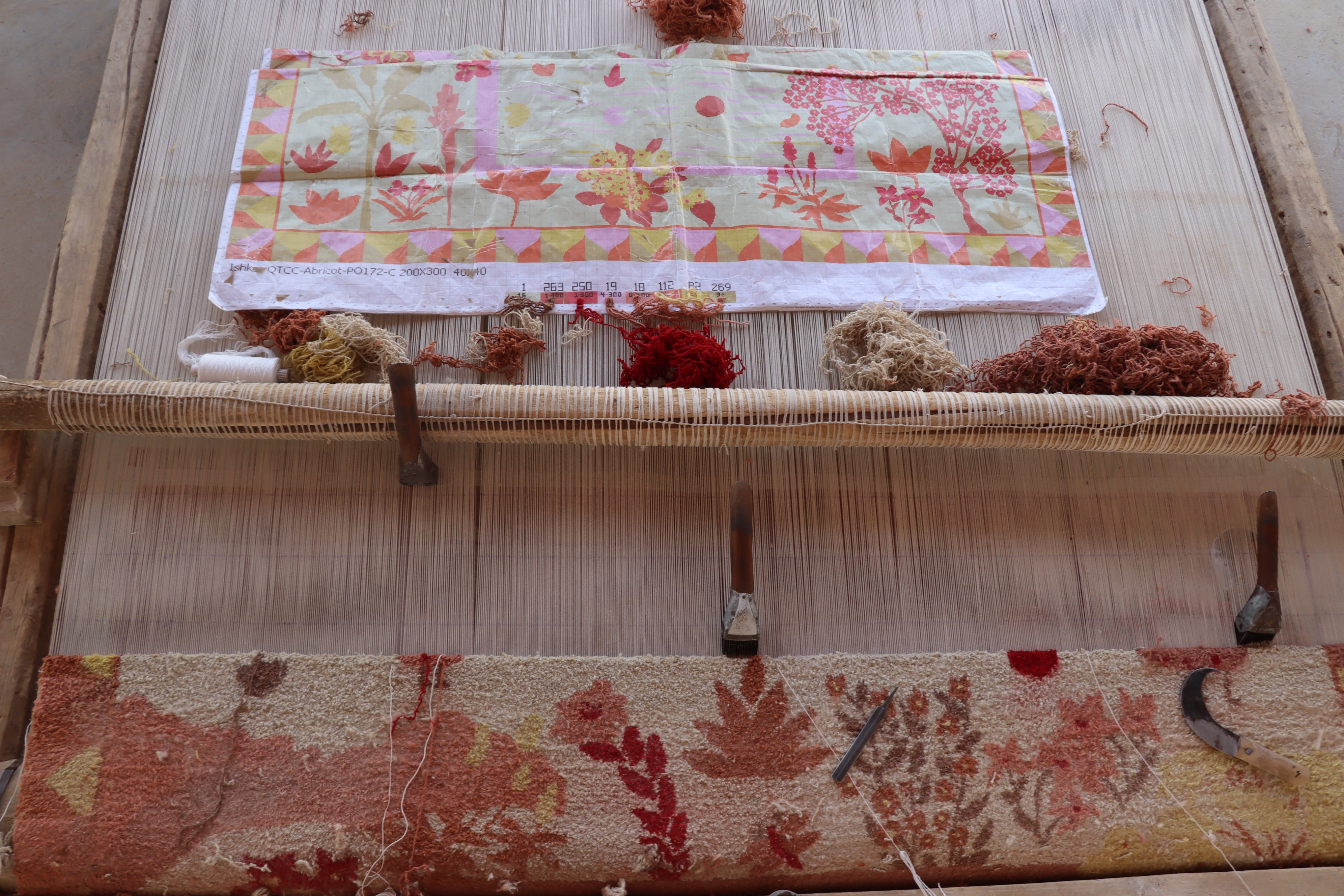 Mughal Petal Drift Apricot Hand-knotted Rug