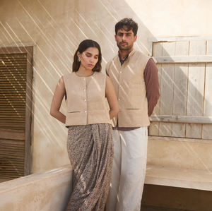 Reversible Cropped Cotton Waistcoat