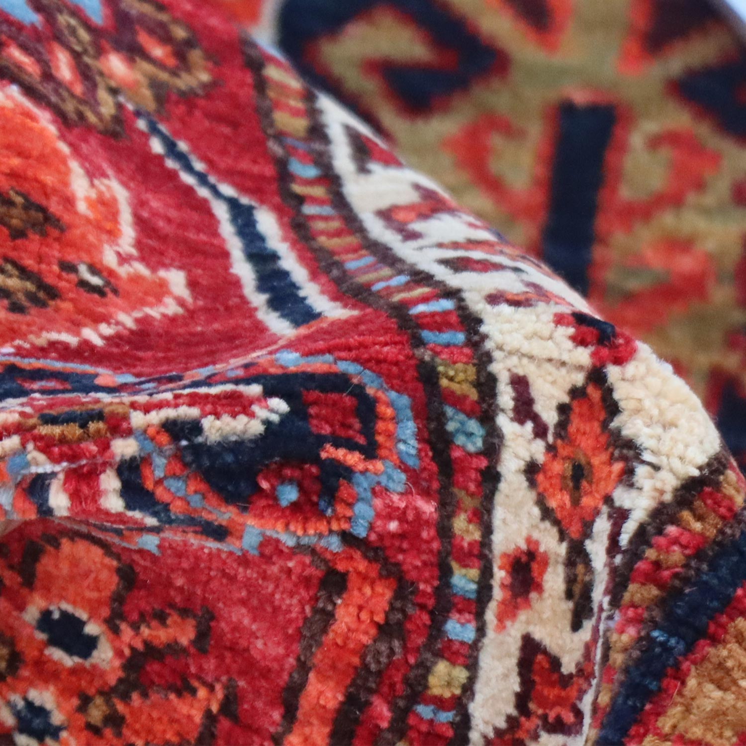 Wild Caucasus Hand-knotted Afghan Rug - Detail