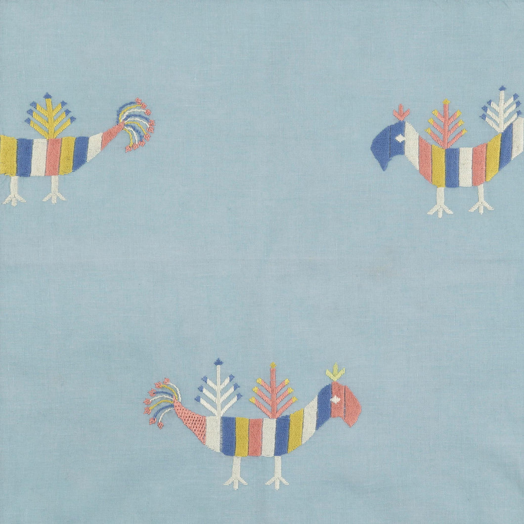 Peacock - Hand-Embroidered Fabric