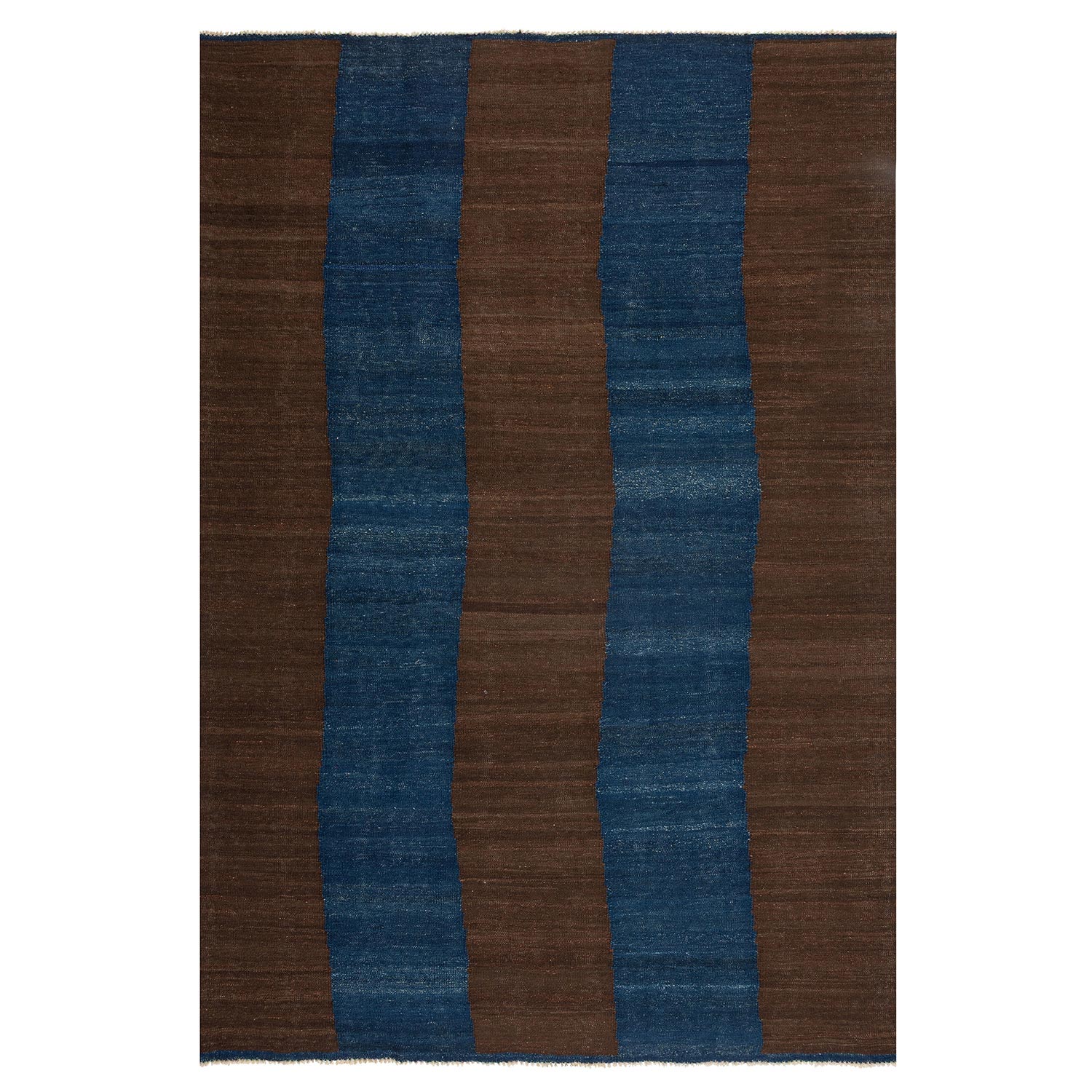 Nowar Flatweave Rug - Brown and Blue