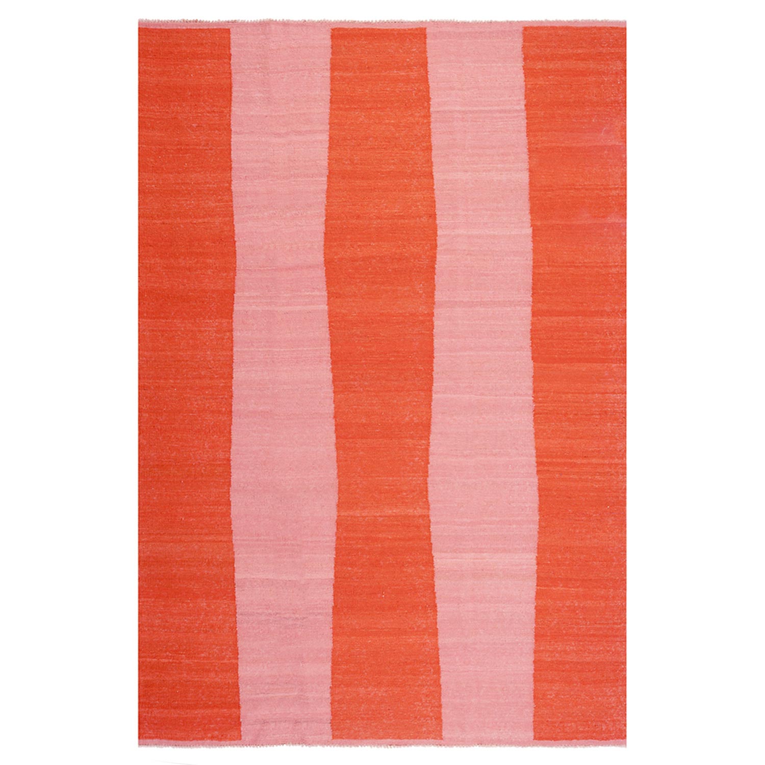 Nowar Flatweave Rug - Orange and Pink