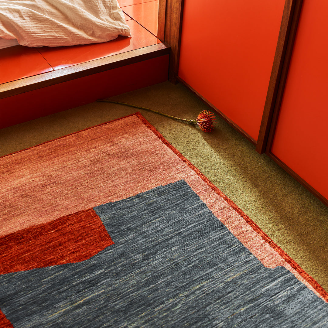 Pink, Red & Blue Salsal Hand-knotted Rug