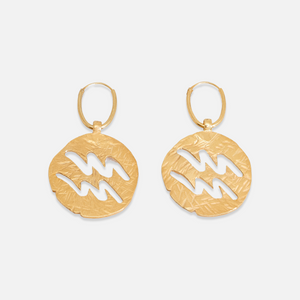 Gold-plated waves earrings