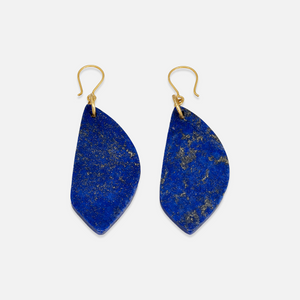 A pair of lapis lazuli statement earrings 