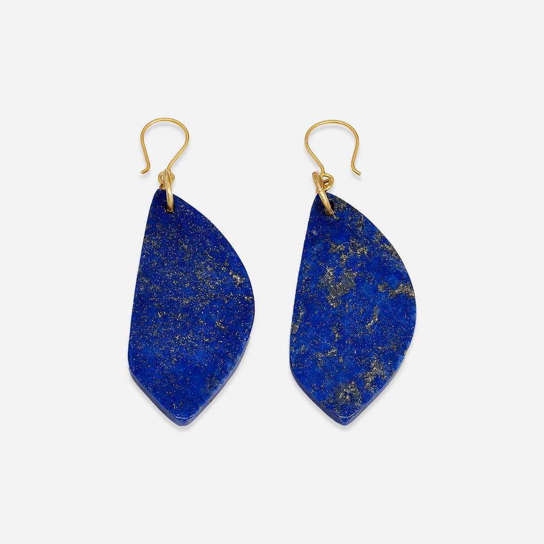 A pair of lapis lazuli statement earrings 