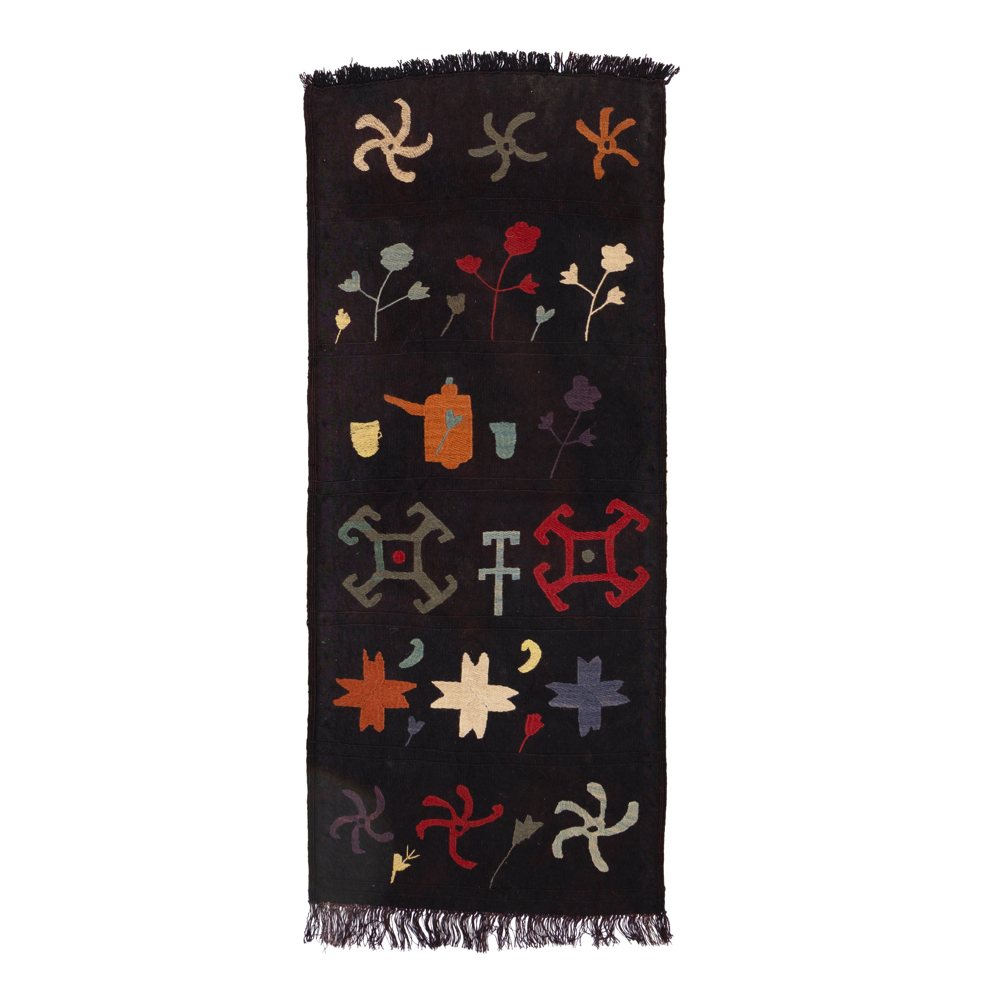 Afghan rug textile runner