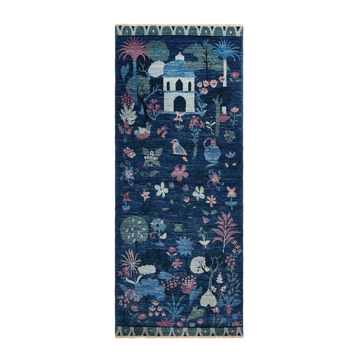 Shadow Lapis Rug Babur’s Bloom Hand-knotted Rug - Lapis