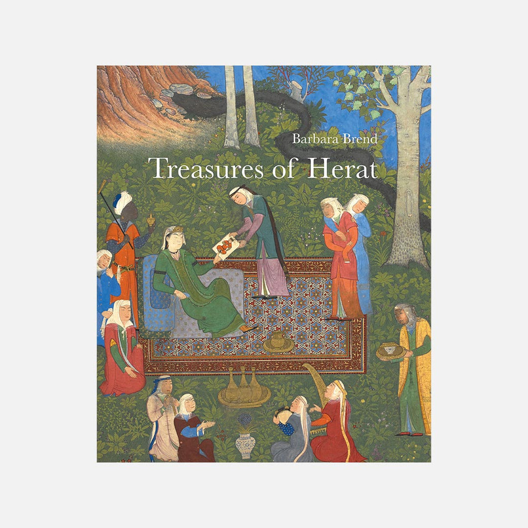Book cover of 'Treasures of Herat' by Barbara Brend with a historical illustration on the cover.