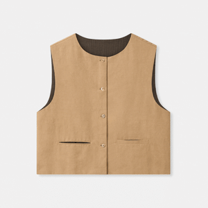 Reversible Cropped Cotton Waistcoat
