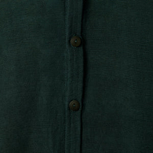 Dark Green Thick Cotton Shirt - ISHKAR