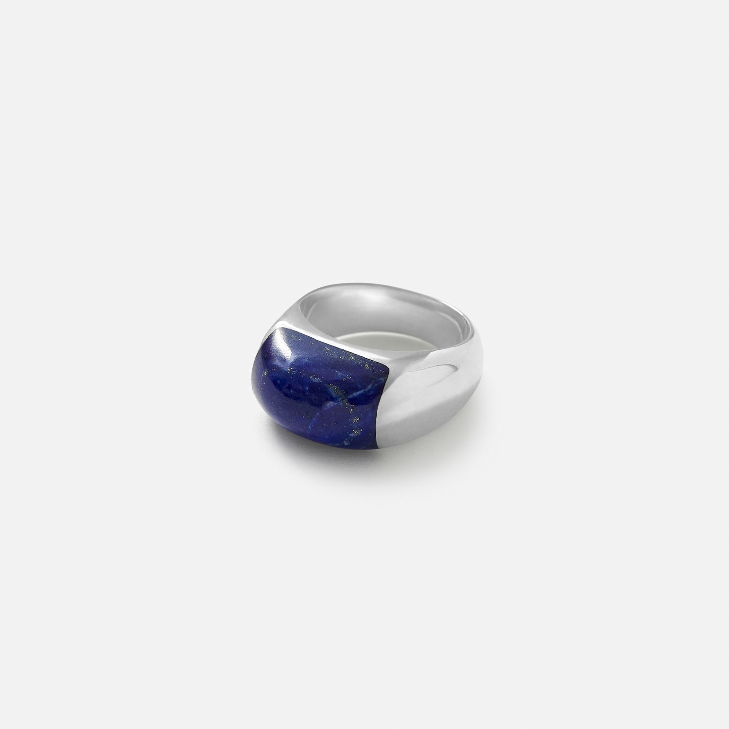 Silver Lapis Chunky Ring - ISHKAR