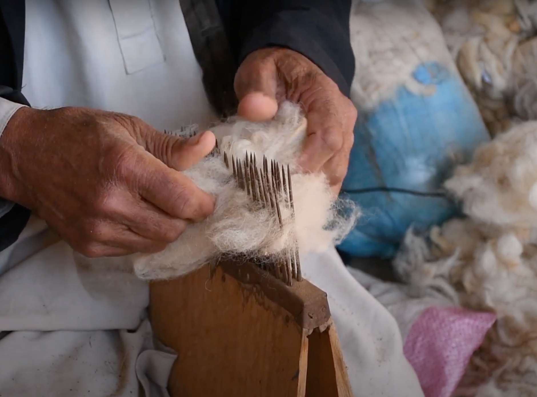 Squares Flatweave Rug - Azure