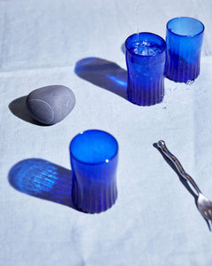 Six Ripple Lapis Tumblers - ISHKAR