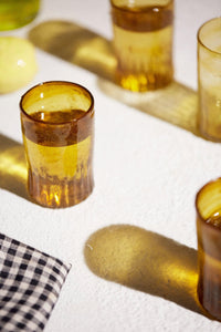 Six Ripple Gold Tumblers - ISHKAR