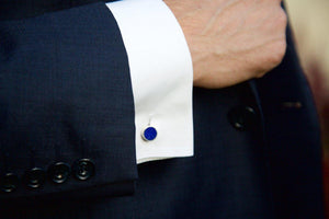 Polished Lapis Singles Cufflinks - ISHKAR