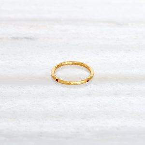 Gold Plated Band with Garnet - ISHKAR