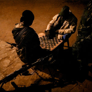 Soldiers in Rwindi, at the Hotel Invest, a FARDC military base.  Photographer: Michael Christopher Brown