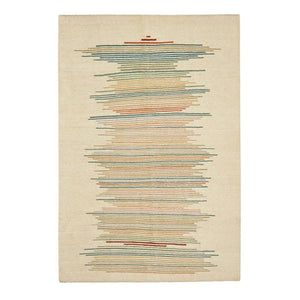 Milli Surood Flatweave Rug - Beige handwoven Afghan wool rug