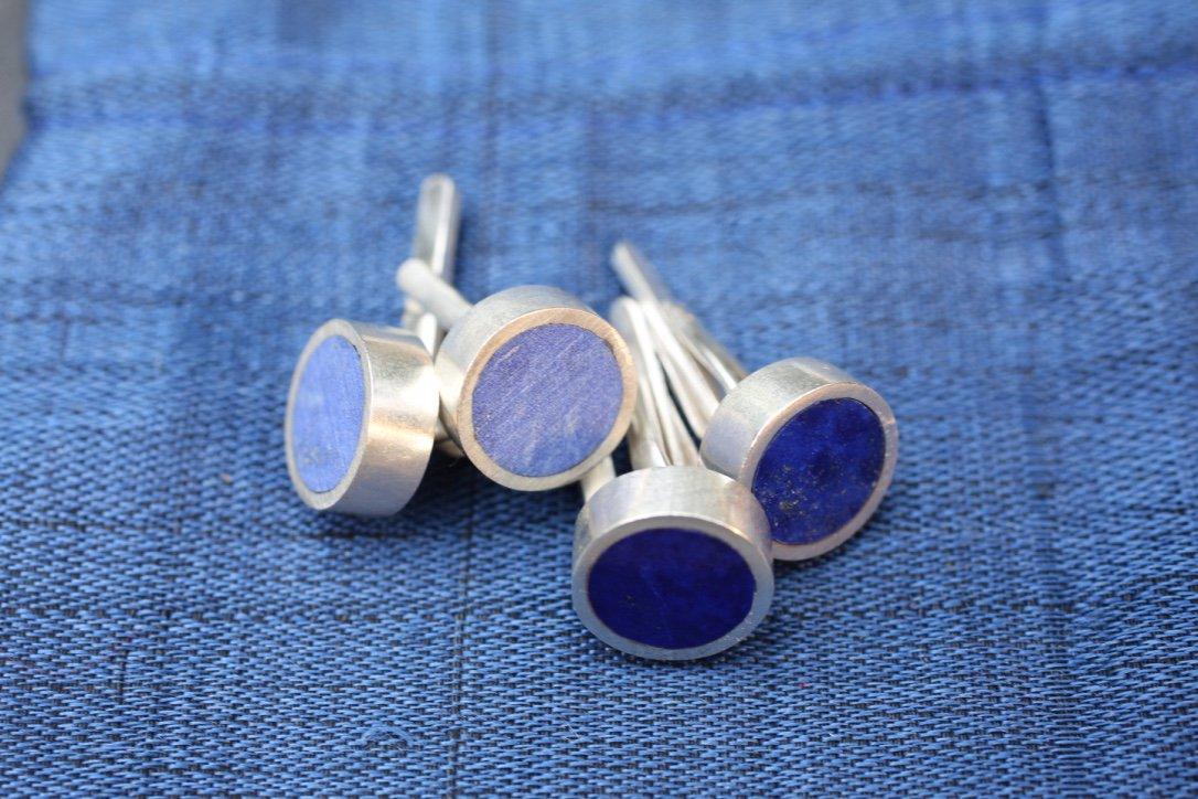 Polished Lapis Singles Cufflinks - ISHKAR