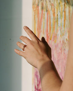 Gold Plated Band with Garnet - ISHKAR