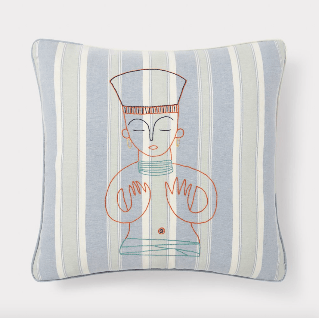 Queen Zenobia Cushion - blue - ISHKAR