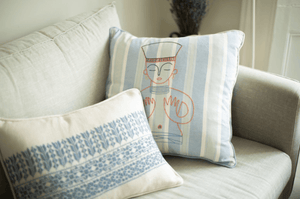 Queen Zenobia Cushion - blue - ISHKAR