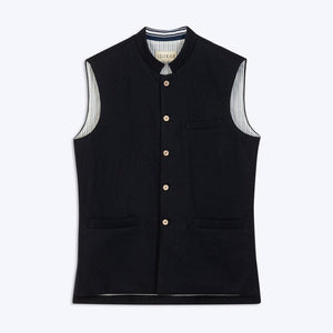 Dark Navy Waistcoat - ISHKAR