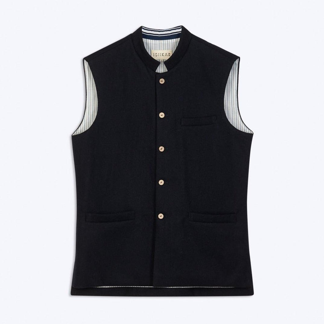 Dark Navy Waistcoat - ISHKAR