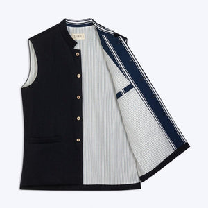 Dark Navy Waistcoat - ISHKAR